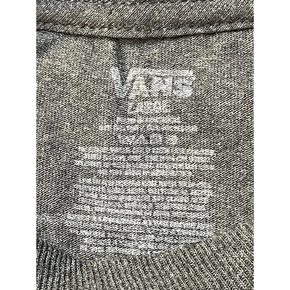 Vans Shirt Mens Large Dark Gray Crewneck Logo Short Sleeve Graphic Tee Lounge - Picture 5 of 6
